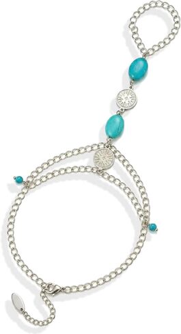 Turquoise Bracelet for Women, 14K Gold Plated Adjustable Stackable Boho Hand Chains - Healing Stone Jewelry Gift for Her, Christmas, Birthday, Dainty Southwest Everyday Good Luck Charm in Kuwait