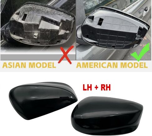 Pair Side Mirror Cover Cap Fit For Honda Accord 2008 2009 2010 2011 2012 LH+RH Door Side Exterior Rearview Back Sight Mirror Cover Shell Replacement,Clip-on Slot Type in Kuwait