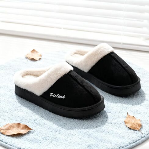 Women's Slippers Fleece Lined Warm Cotton, Cozy Plush Indoor Shoes, Non-Slip House Slippers for Winter in Saudi Arabia