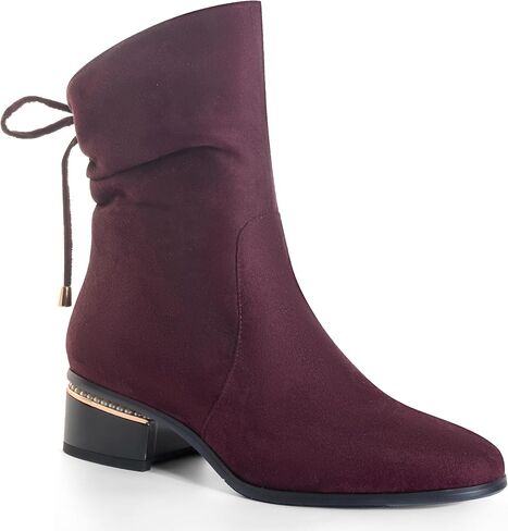 ANN CREEK Women’s Ankle Boots Low Heels Chunky Mid Calf Boots for Women Booties Zipper Fashion in Kuwait