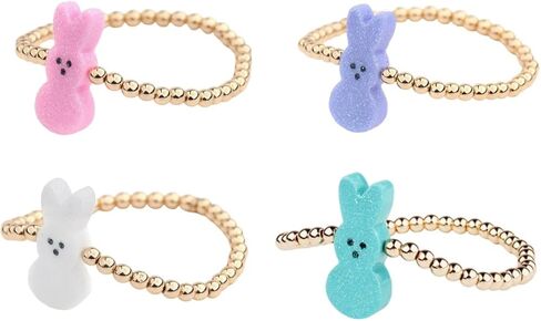 Easter Bracelet Rabbit Bunny Charm Wristlet Cute Rabbit Chick Egg Beaded Stretchable Bracelet for Women Easter Bunny Jewelry Holiday Party Gift in Saudi Arabia