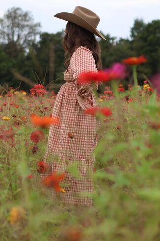PinkBlush Gingham Long Sleeve Maternity Midi Dress in Saudi Arabia