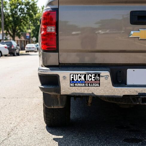 10 قطع من ملصقات Fuck ICE No Human is Illegal Bumper - ملصقات الفينيل الرائجة للعلم الأمريكي Abolish ICE - ملصقات سيارة مقاومة للماء مقاس 7.5 × 3.75 بوصة للشاحنات والسيارات والمركبات الترفيهية والثلاجة in Kuwait