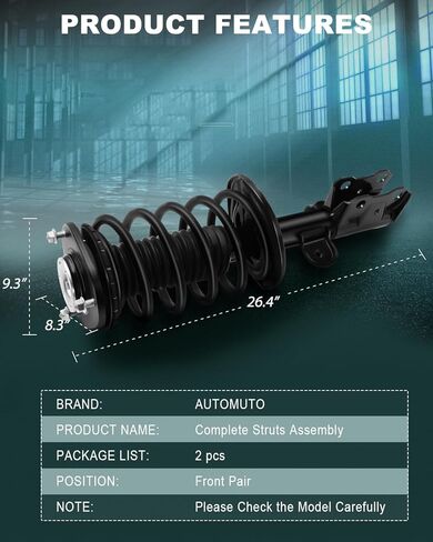 AUTOMUTO Front Pair Complete Struts Spring Assembly Shock Absorber Compatible with 2010-2015 for Toyota Prius Struts 172689 172688 in Saudi Arabia