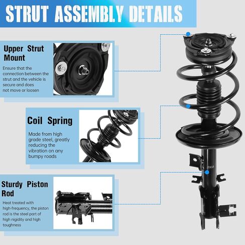 Set of 4Pcs Front Struts w/Coil Spring and Rear Shock Absorbers Replacement for Nissan Murano 2009-2014 3.5L V6-172607 172606 349092 in Saudi Arabia