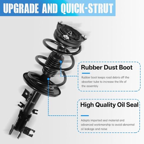 Set of 4Pcs Front Struts w/Coil Spring and Rear Shock Absorbers Replacement for Nissan Murano 2009-2014 3.5L V6-172607 172606 349092 in Saudi Arabia