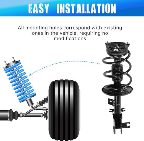 Set of 4Pcs Front Struts w/Coil Spring and Rear Shock Absorbers Replacement for Nissan Murano 2009-2014 3.5L V6-172607 172606 349092 in Saudi Arabia