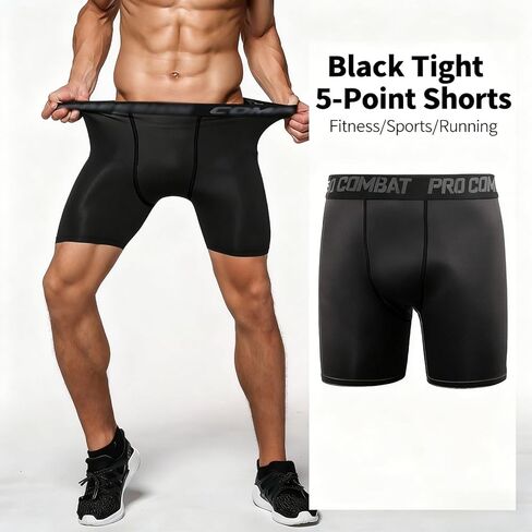 6 Pack Mens Shorts 3 White 3 Black Shorts Quick Dry Breathable Mid Length Base Layer for Running Basketball Training Gym in Saudi Arabia