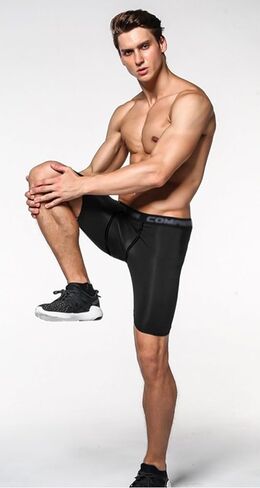 6 Pack Mens Shorts 3 White 3 Black Shorts Quick Dry Breathable Mid Length Base Layer for Running Basketball Training Gym in Saudi Arabia