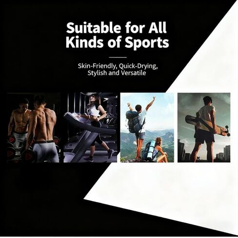 6 Pack Mens Shorts 3 White 3 Black Shorts Quick Dry Breathable Mid Length Base Layer for Running Basketball Training Gym in Saudi Arabia