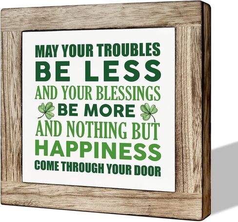 ST Patrick's Day Decor, Happy St. Patrick's Day Sign, Wooden Box Signs for Home Decor, Farmhouse Decor Sign, St. Patrick's Day Table Decor, Decorations for St. Patrick's Day Party, Front Door Decor in Kuwait