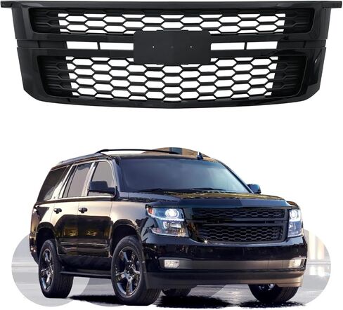 PENSUN Front Upper Bumper Grille Assembly Fit for Chevy Chevrolet Tahoe Suburban 2015 2016 2017 2018 2019 2020, Trim Honeycomb Black Grill Replacement 84724083, 23320672, 23156311 in Saudi Arabia
