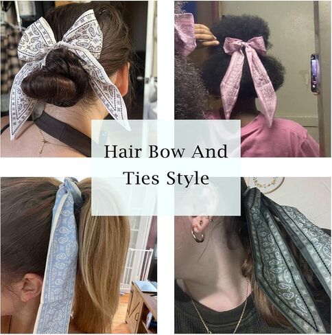 4Pcs Fashion Scarves for Women, Multifunctional Boho Scarves Headbands Satin Scarf for Bag Hair Accessories in Saudi Arabia