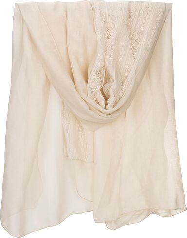 INOGIH Fashion Breathable Lace Cotton-Linen Scarfs Large Soft Sun-Protection Shawl-Wrap for Daily All Season in Saudi Arabia