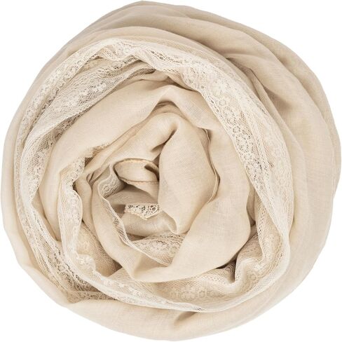 INOGIH Fashion Breathable Lace Cotton-Linen Scarfs Large Soft Sun-Protection Shawl-Wrap for Daily All Season in Saudi Arabia