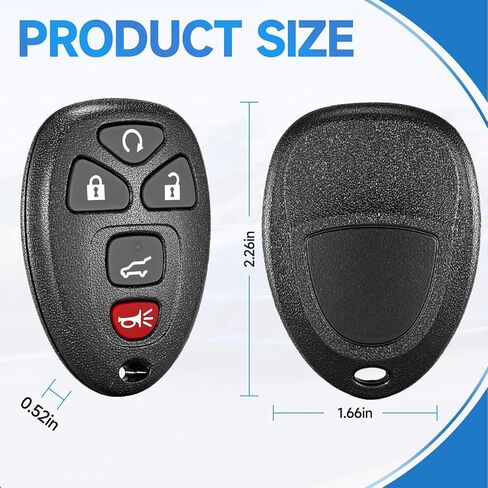 2 PCS Key Fob Replacement Fits for Chevy Traverse 2007-2016 Tahoe Suburban 2007-2014 GMC Yukon XL 2007-2013 Acadia 2007-2016 Buick Enclave 2007-2017 Cadillac Escalade 2007-2010 Keyless Entry Remote in Kuwait