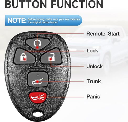 2 PCS Key Fob Replacement Fits for Chevy Traverse 2007-2016 Tahoe Suburban 2007-2014 GMC Yukon XL 2007-2013 Acadia 2007-2016 Buick Enclave 2007-2017 Cadillac Escalade 2007-2010 Keyless Entry Remote in Kuwait