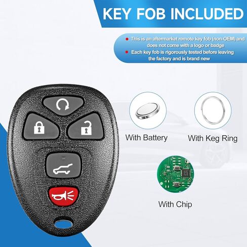 2 PCS Key Fob Replacement Fits for Chevy Traverse 2007-2016 Tahoe Suburban 2007-2014 GMC Yukon XL 2007-2013 Acadia 2007-2016 Buick Enclave 2007-2017 Cadillac Escalade 2007-2010 Keyless Entry Remote in Kuwait