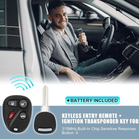 X AUTOHAUX 315 ميجا هرتز KOBLEAR1XT دخول بدون مفتاح عن بعد الإشعال المستجيب مفتاح فوب لسيارة شيفروليه ماليبو 2001-2005 لسيارة شيفروليه كورفيت 2001-2004 46 رقاقة 4 أزرار in Saudi Arabia