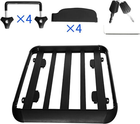 YHAAVLE 55" Cargo Basket,Heavy Duty Vehicle Roof Rack Baskets,Universal Rooftop Cargo Carrier for SUV, Truck, & Car Steel Construction in Kuwait