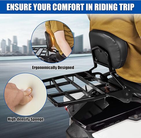 Rear Passenger Backrest with Luggage Rack for Can-am Spyder F3 F3-S F3-T 2015-2025, Rear Carrier Luggage Rack and Rear Back Rest Passenger Sissy Bar for Spyder F3 Accessories in Kuwait