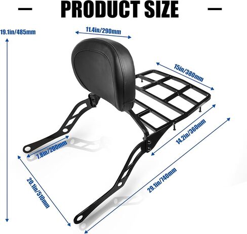 Rear Passenger Backrest with Luggage Rack for Can-am Spyder F3 F3-S F3-T 2015-2025, Rear Carrier Luggage Rack and Rear Back Rest Passenger Sissy Bar for Spyder F3 Accessories in Kuwait