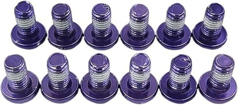 12 Pcs Colorful Bicycle Front Brake Disc Screws Rotor Bolts M5x10mm T25 Torx Head Fixing Nuts Compatible with Light-bee(Black) in Saudi Arabia