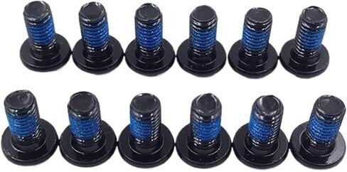 12 Pcs Colorful Bicycle Front Brake Disc Screws Rotor Bolts M5x10mm T25 Torx Head Fixing Nuts Compatible with Light-bee(Black) in Saudi Arabia