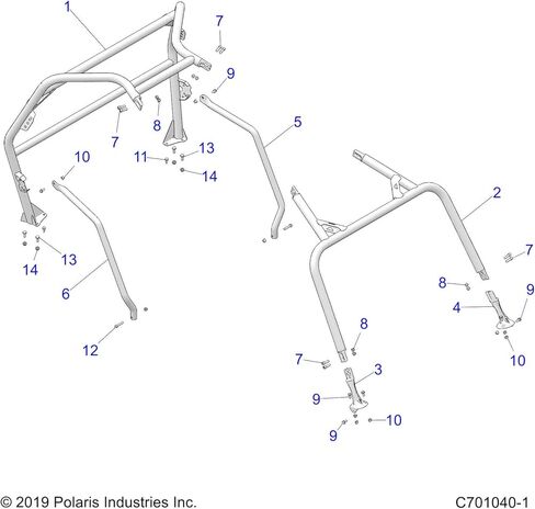 Polaris RZR Cab Frame Weld, Front, Matte Black, Genuine OEM Part 1019958-458, Qty 1 in Saudi Arabia