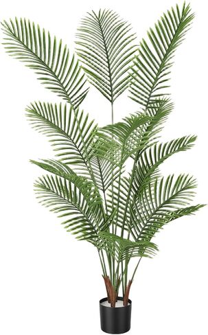 Artificial Palm Trees, 4FT Tall Faux Tree for Indoor and Outdoor, Artificial Plants with Basic Planter, Suitable for Home, Bathroom, Porch Outside Patio Decor in Saudi Arabia