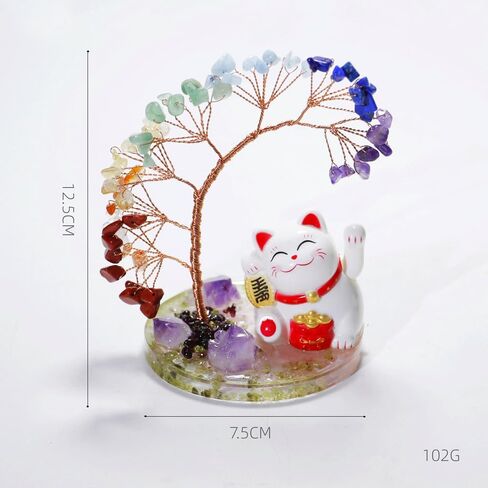 Kingzhuo Lucky Cat, Crystal Tree Healing Stones, Solar Power Weaving Arm, Yoga Meditation, Restaurant, Business, Car Dashboard, Home Decor, Office Decor in Kuwait