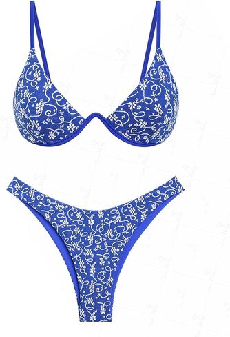 seamoly Red Gingham Underwire Cheeky Bikini Set in Kuwait