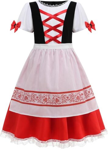 Little Red Riding Hood Costume for Girls Fancy Dress Up with Velvet Cape Cloak Halloween Christmas Cosplay Outfits in Saudi Arabia