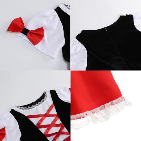Little Red Riding Hood Costume for Girls Fancy Dress Up with Velvet Cape Cloak Halloween Christmas Cosplay Outfits in Saudi Arabia