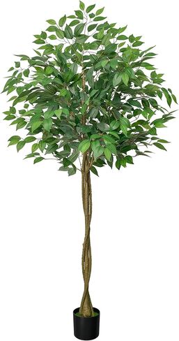 شجرة اللبخ الاصطناعية مع 3 جذوع منحنية طبيعية، شجرة اللبخ الصناعية بطول 4 أقدام في وعاء حضانة بلاستيكي قوي، نبات صناعي للمكتب وغرفة المعيشة والمزرعة، ديكور داخلي وخارجي in Kuwait