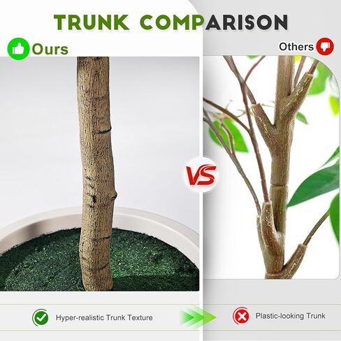Tall Fake Pencil fig Trees Large Artificial ficus Tree Indoor Outdoor Realistic Floor Plant Faux Plastic Plants Flowers for House Home Living Room Office Front Porch Modern Farmhouse Silk Tree Decor in Saudi Arabia