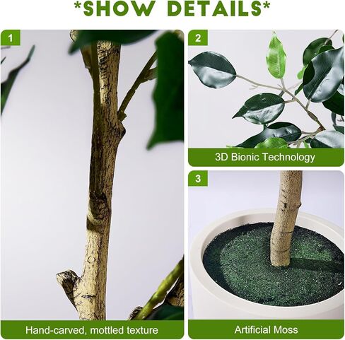 Tall Fake Pencil fig Trees Large Artificial ficus Tree Indoor Outdoor Realistic Floor Plant Faux Plastic Plants Flowers for House Home Living Room Office Front Porch Modern Farmhouse Silk Tree Decor in Saudi Arabia