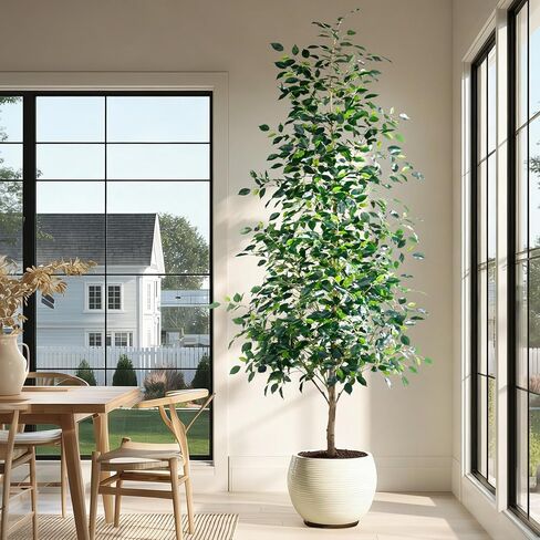 Tall Fake Pencil fig Trees Large Artificial ficus Tree Indoor Outdoor Realistic Floor Plant Faux Plastic Plants Flowers for House Home Living Room Office Front Porch Modern Farmhouse Silk Tree Decor in Saudi Arabia