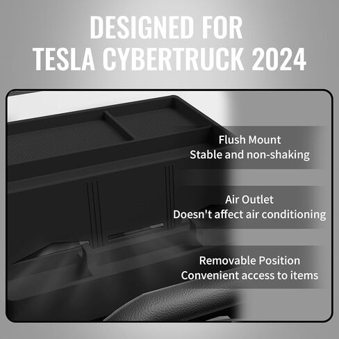 Center Console Dashboard Organizer Compatible with Tesla Cybertruck 2024 2025, Custom Behind Screen Silicone Storage Tray, Phone Holder, Storage Box, for Cybertruck Accessories in Kuwait