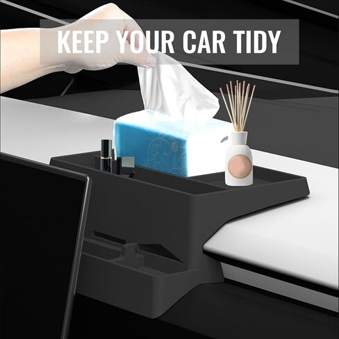 Center Console Dashboard Organizer Compatible with Tesla Cybertruck 2024 2025, Custom Behind Screen Silicone Storage Tray, Phone Holder, Storage Box, for Cybertruck Accessories in Kuwait