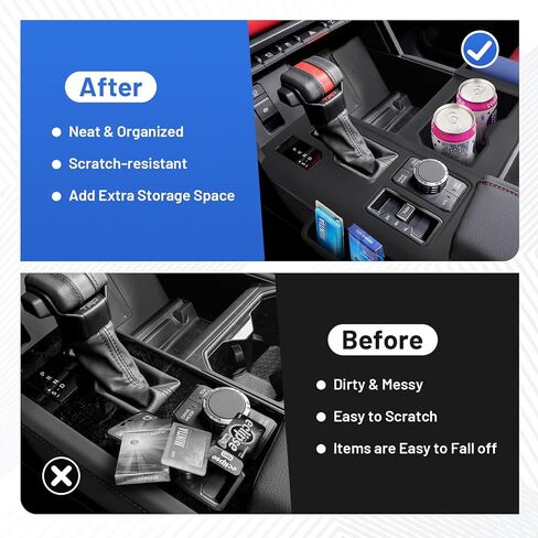 Silicone Center Console Organizer for 2022-2025 Toyota Tundra Accessories - Center Console Gear Shift Panel Trim Cover Anti-Scratch Protective Pad with Cup Holder Inserts (Not for 2026 Tundra) in Kuwait