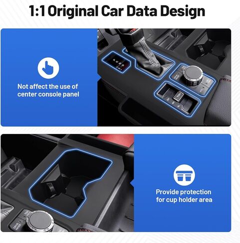 Silicone Center Console Organizer for 2022-2025 Toyota Tundra Accessories - Center Console Gear Shift Panel Trim Cover Anti-Scratch Protective Pad with Cup Holder Inserts (Not for 2026 Tundra) in Kuwait