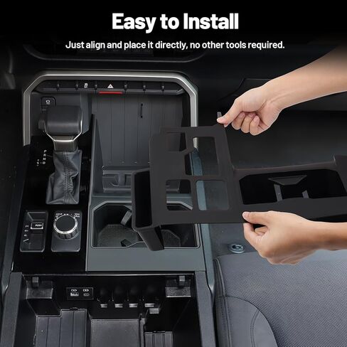 Silicone Center Console Organizer for 2022-2025 Toyota Tundra Accessories - Center Console Gear Shift Panel Trim Cover Anti-Scratch Protective Pad with Cup Holder Inserts (Not for 2026 Tundra) in Kuwait