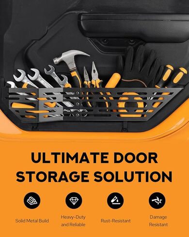 PBYMT Front Door Pocket Molle Panels Compatible with Jeep Wrangler JL JLU 4XE 2018-2025, Gladiator JT 2020-2025 Metal Door Pocket Storage Box(Not for Power Seats), 2PCS in Saudi Arabia