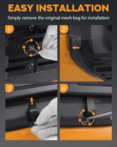 PBYMT Front Door Pocket Molle Panels Compatible with Jeep Wrangler JL JLU 4XE 2018-2025, Gladiator JT 2020-2025 Metal Door Pocket Storage Box(Not for Power Seats), 2PCS in Saudi Arabia
