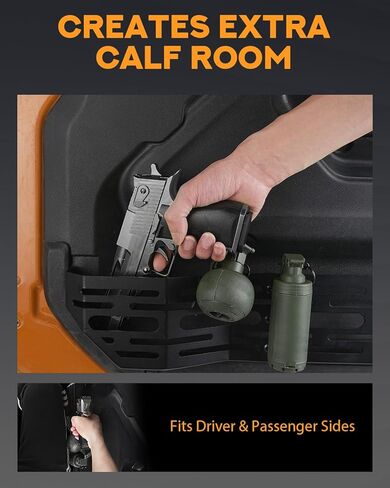 PBYMT Front Door Pocket Molle Panels Compatible with Jeep Wrangler JL JLU 4XE 2018-2025, Gladiator JT 2020-2025 Metal Door Pocket Storage Box(Not for Power Seats), 2PCS in Saudi Arabia