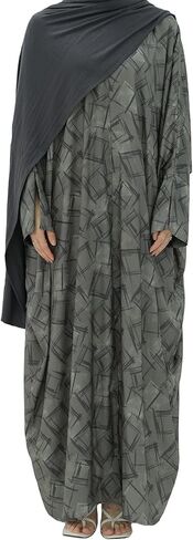 Muslim Prayer Cardigan Fashion Geometry Abaya Islamic Light Dress Comfortable Long Robe for Women in Saudi Arabia