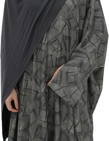 Muslim Prayer Cardigan Fashion Geometry Abaya Islamic Light Dress Comfortable Long Robe for Women in Saudi Arabia