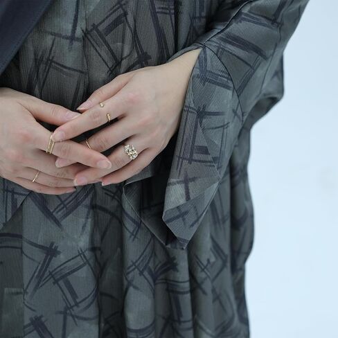 Muslim Prayer Cardigan Fashion Geometry Abaya Islamic Light Dress Comfortable Long Robe for Women in Saudi Arabia