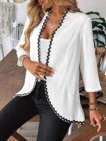 Women Trendy Lightweight Long Sleeve Casual Soft Open Front Loose Cardigan Fall Clothes in Saudi Arabia